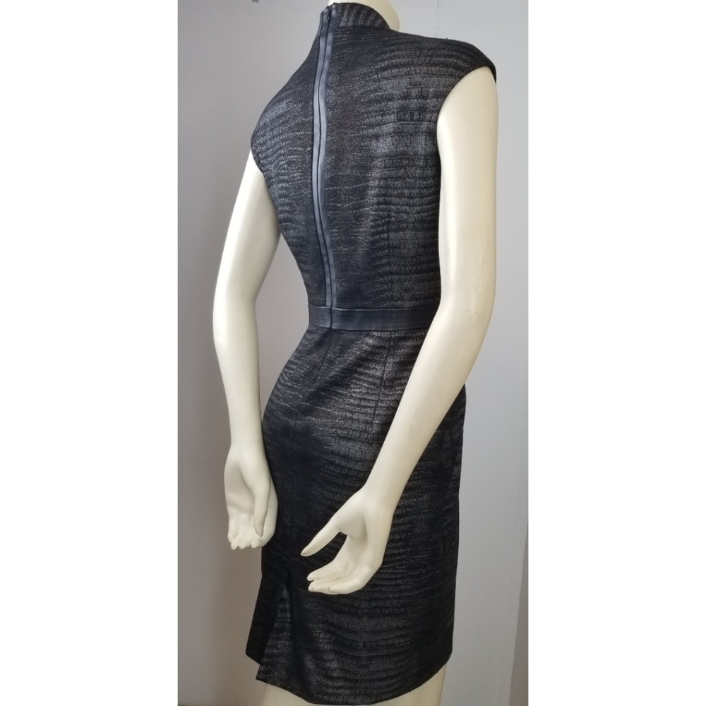 Ellen Tracy Black/Gray Vneck Cap Sleeves Dress, 6 - Picture 5 of 16